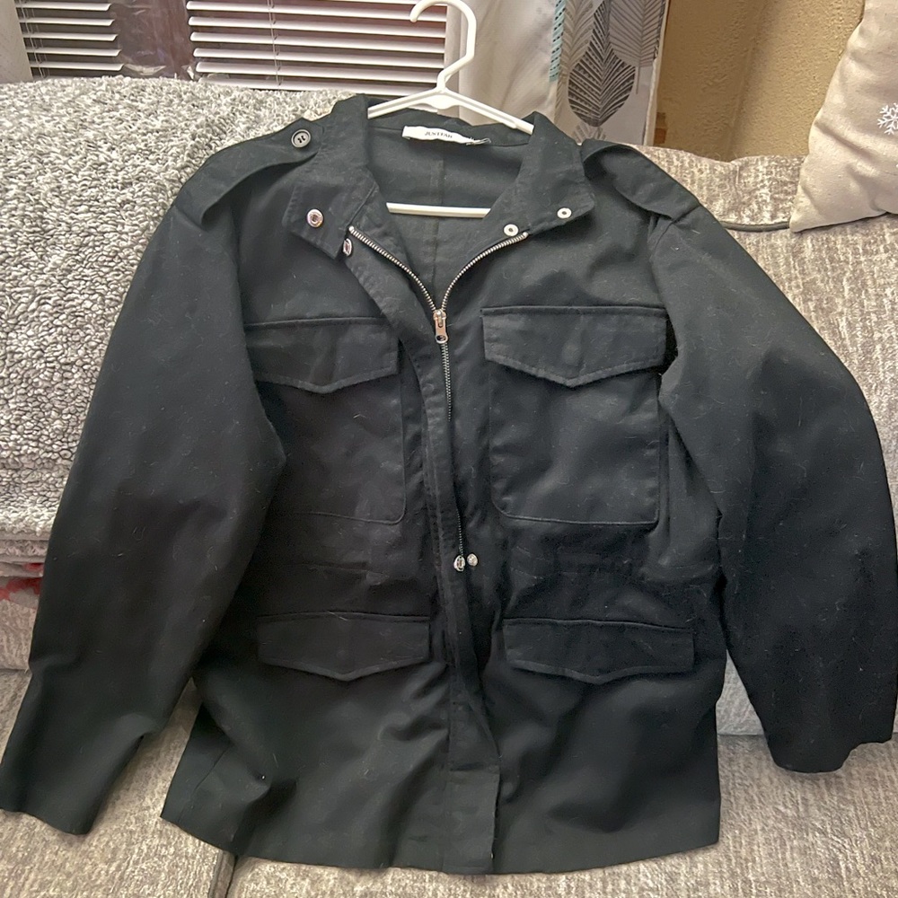 JustFab Cinched Utility Jacket Size Large